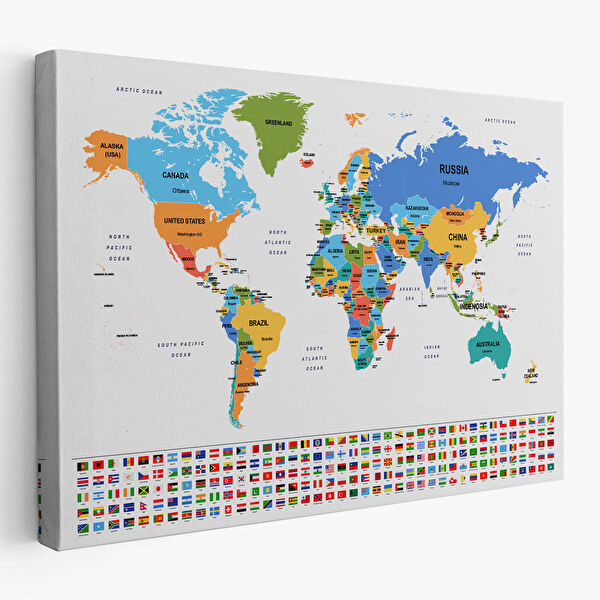 Harita Sepeti Kanvas Tablo