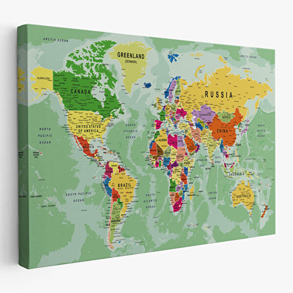 Harita Sepeti Kanvas Tablo