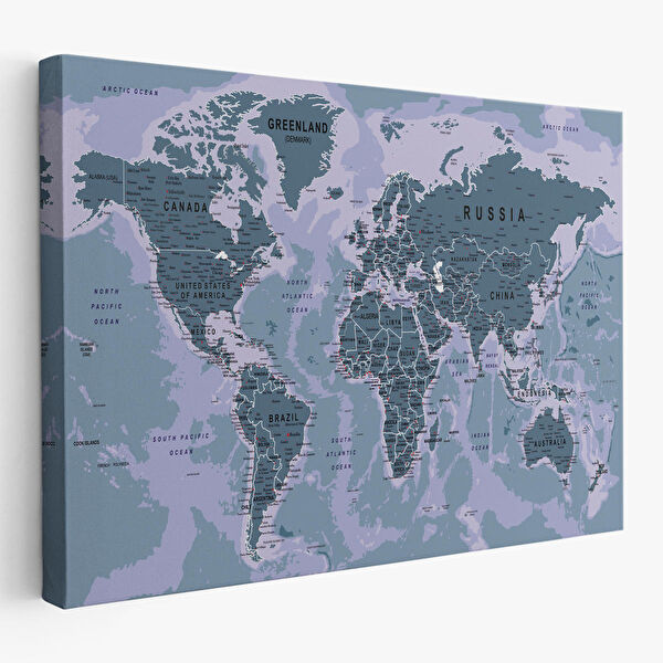 Harita Sepeti Kanvas Tablo