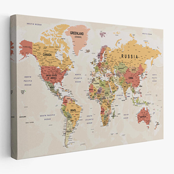 Harita Sepeti Kanvas Tablo