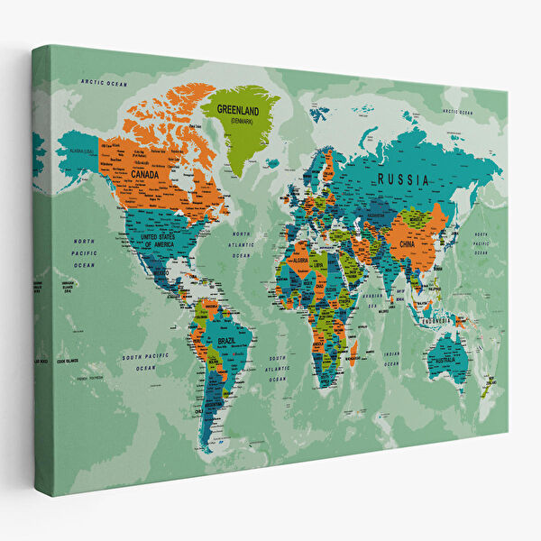 Harita Sepeti Kanvas Tablo