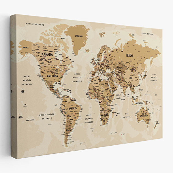 Harita Sepeti Kanvas Tablo