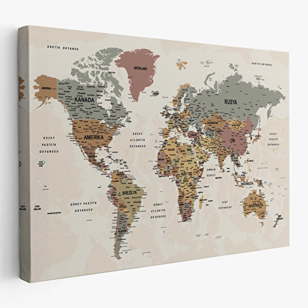 Harita Sepeti Kanvas Tablo