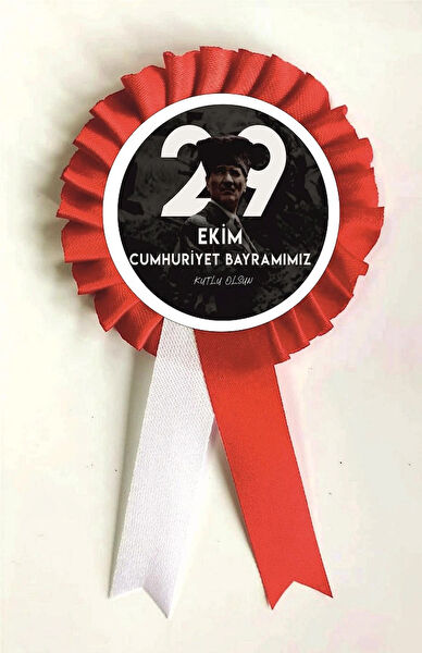 Saten Kokart Rozet Broş, Yaka İğnesi, Rozet