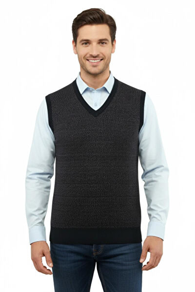 Çizgi Triko Erkek Yelek