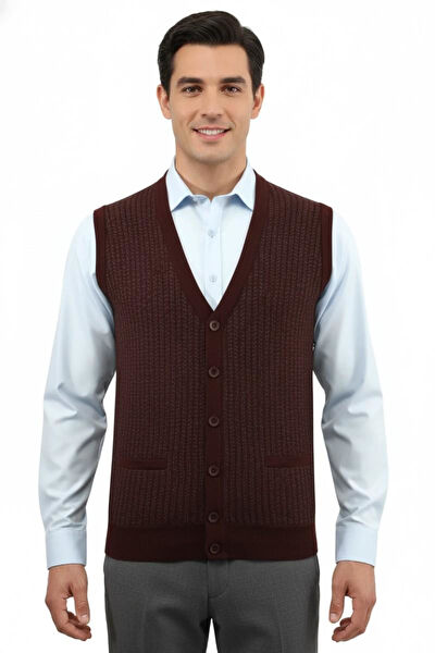 Çizgi Triko Erkek Yelek