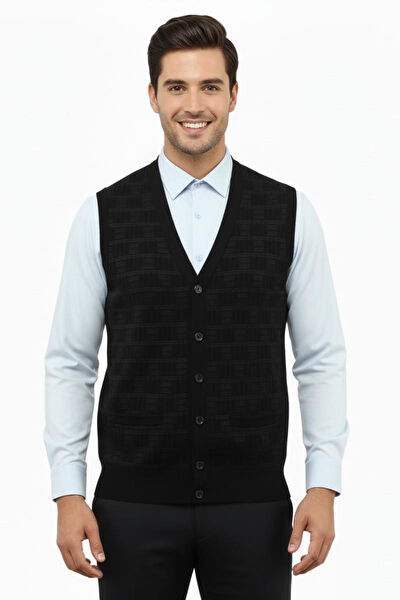 Çizgi Triko Erkek Yelek