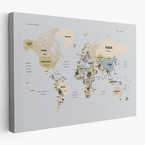 Harita Sepeti Kanvas Tablo