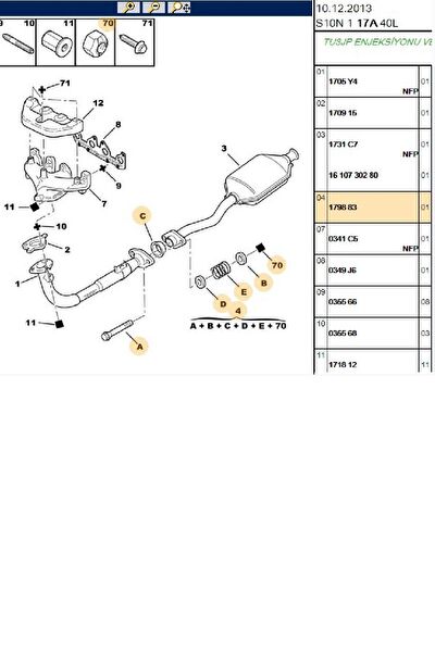 Psa Egzoz Parçaları