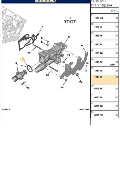 Psa Termostat Contası