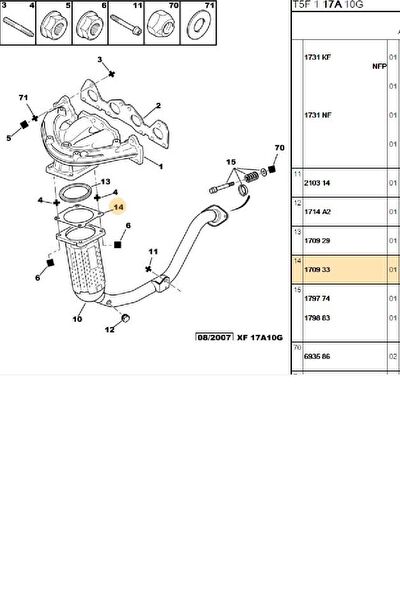 Psa Egzoz Parçaları
