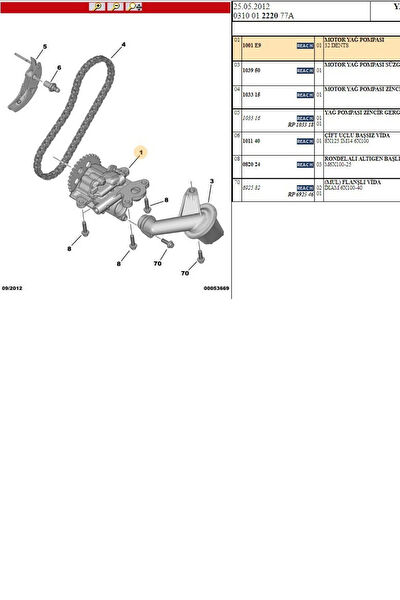 Psa Yağ Pompa Zinciri