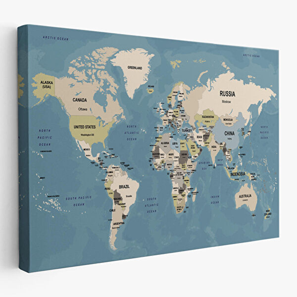 Harita Sepeti Kanvas Tablo