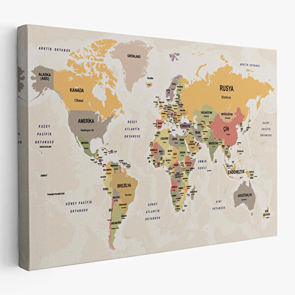 Harita Sepeti Kanvas Tablo