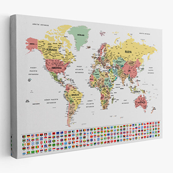 Harita Sepeti Kanvas Tablo