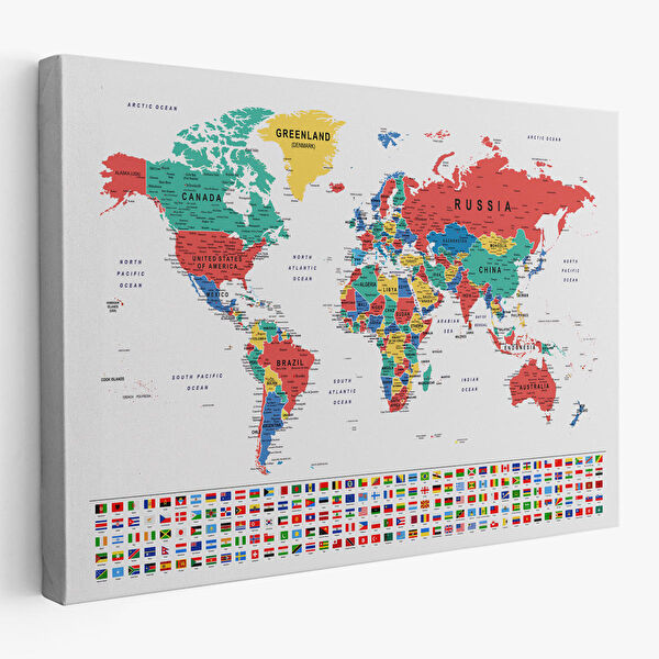 Harita Sepeti Kanvas Tablo