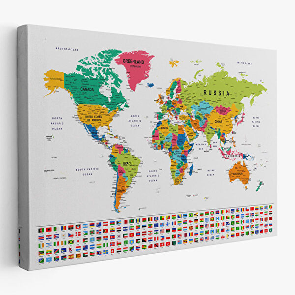 Harita Sepeti Kanvas Tablo