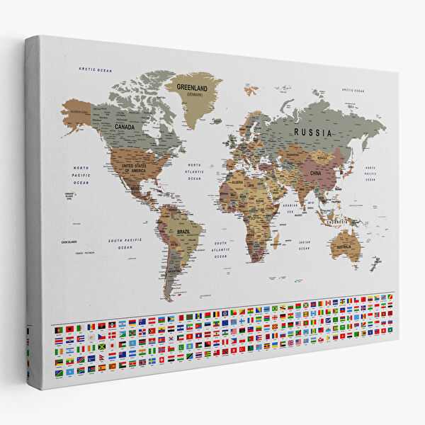 Harita Sepeti Kanvas Tablo