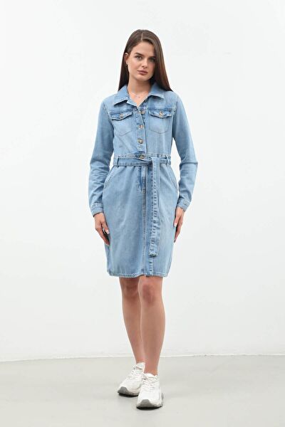 Blue White Günlük Elbise