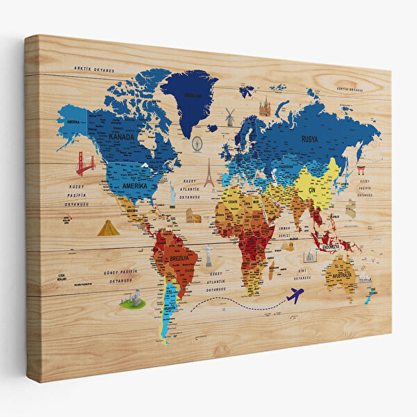 Harita Sepeti Kanvas Tablo