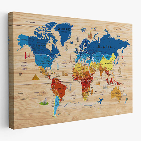 Harita Sepeti Kanvas Tablo