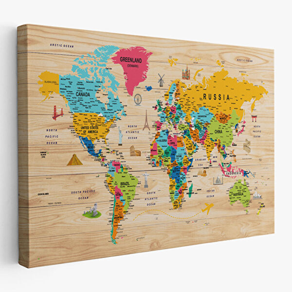 Harita Sepeti Kanvas Tablo