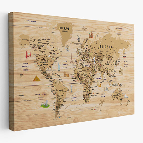 Harita Sepeti Kanvas Tablo