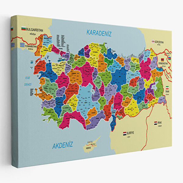 Harita Sepeti Kanvas Tablo