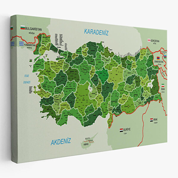 Harita Sepeti Kanvas Tablo