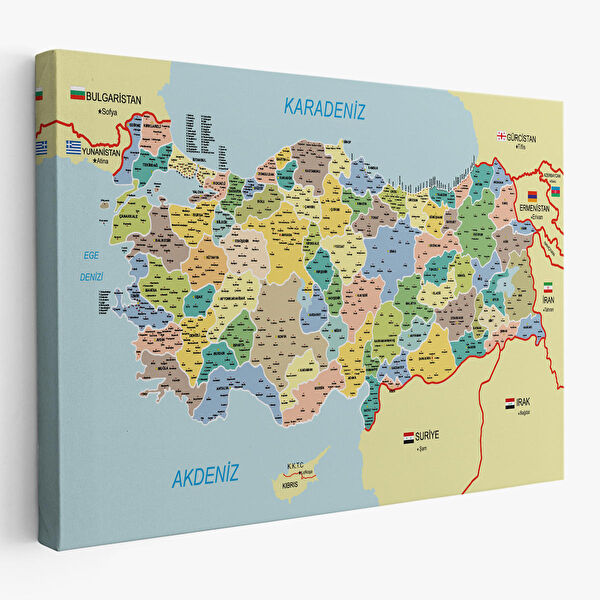 Harita Sepeti Kanvas Tablo