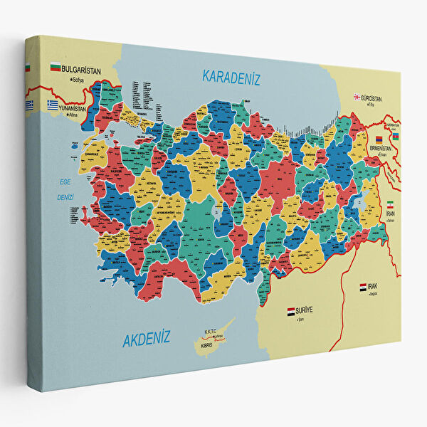 Harita Sepeti Kanvas Tablo