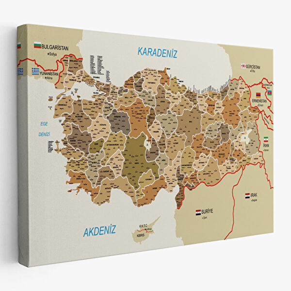 Harita Sepeti Kanvas Tablo