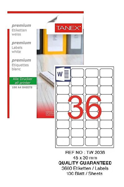 Tanex Etiket, Sticker