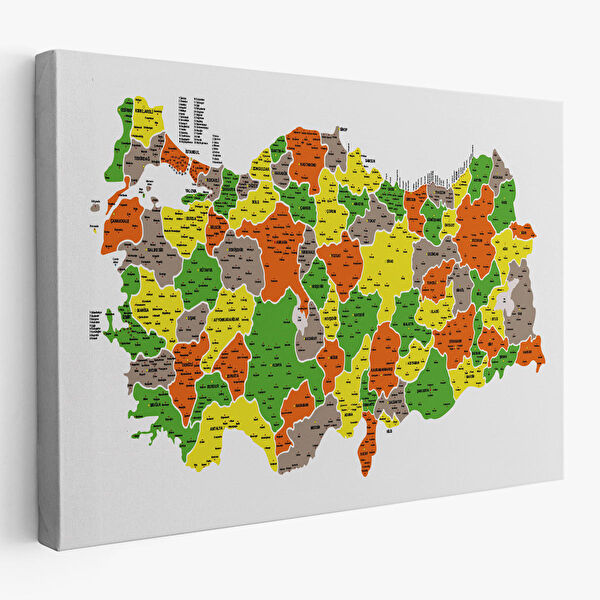 Harita Sepeti Kanvas Tablo