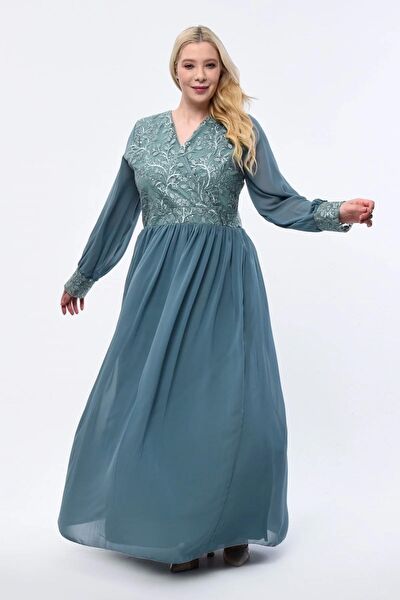 IŞILTI ABİYE Büyük Beden Abiye Elbise