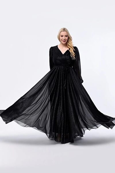 IŞILTI ABİYE Büyük Beden Abiye Elbise