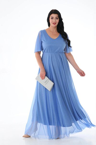 IŞILTI ABİYE Büyük Beden Abiye Elbise