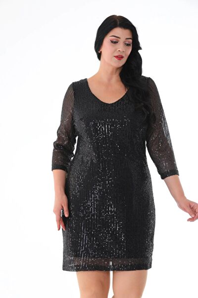 IŞILTI ABİYE Büyük Beden Abiye Elbise