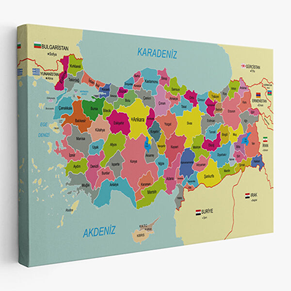 Harita Sepeti Kanvas Tablo