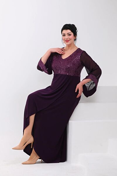 IŞILTI ABİYE Büyük Beden Abiye Elbise