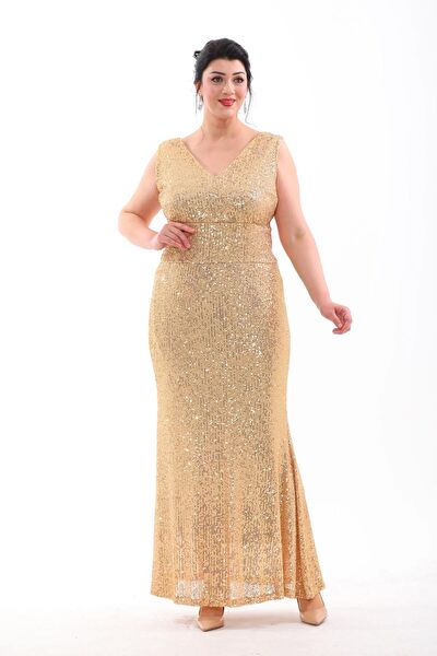 IŞILTI ABİYE Büyük Beden Abiye Elbise