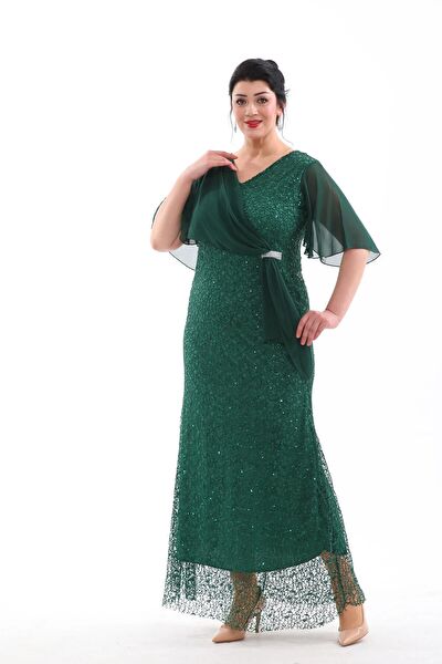 IŞILTI ABİYE Büyük Beden Abiye Elbise