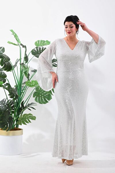 IŞILTI ABİYE Büyük Beden Abiye Elbise