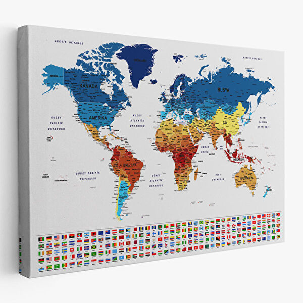 Harita Sepeti Kanvas Tablo