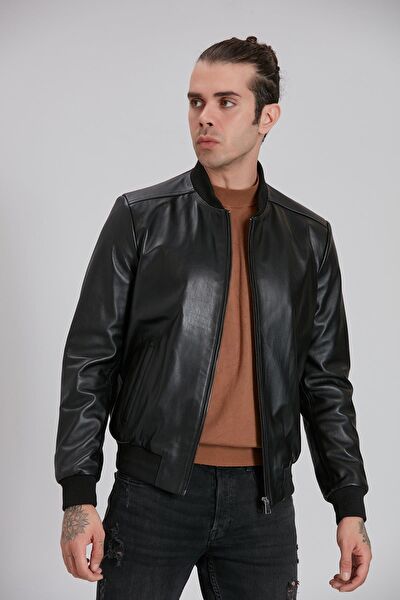 Deri Effect Erkek Ceket