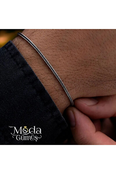 Moda Gümüş Erkek Bileklik