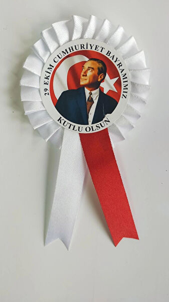 Saten Kokart Rozet Broş, Yaka İğnesi, Rozet