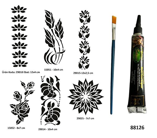 Airbrush Tattoo Geçici Dövme, Şablonları