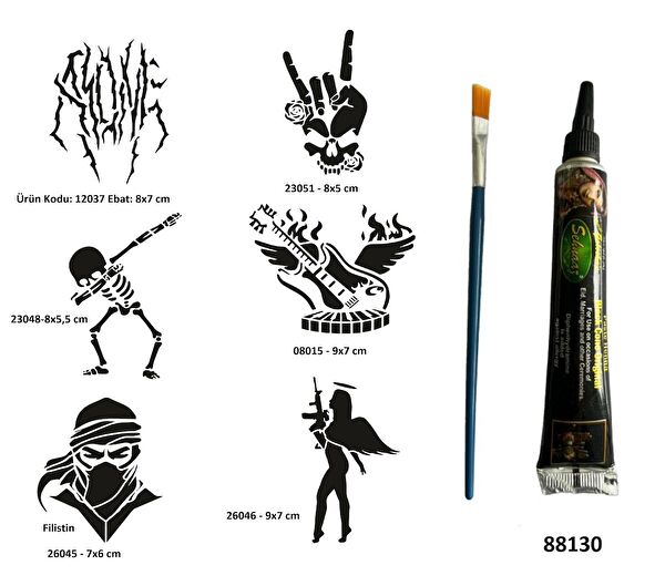 Airbrush Tattoo Geçici Dövme, Şablonları