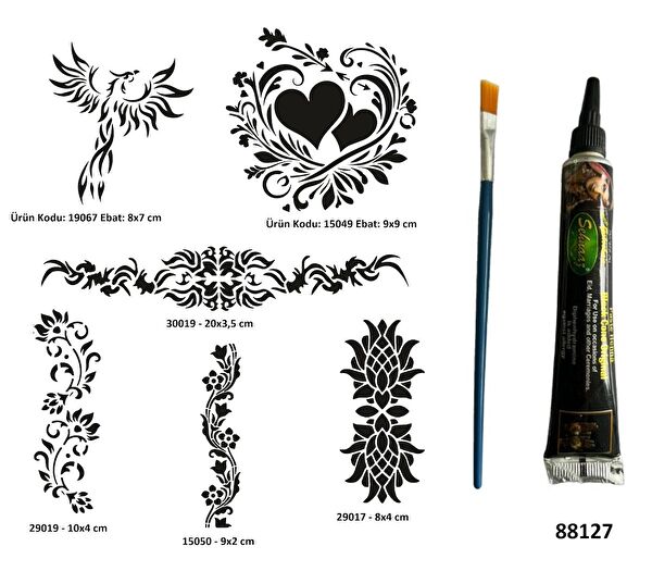 Airbrush Tattoo Geçici Dövme, Şablonları
